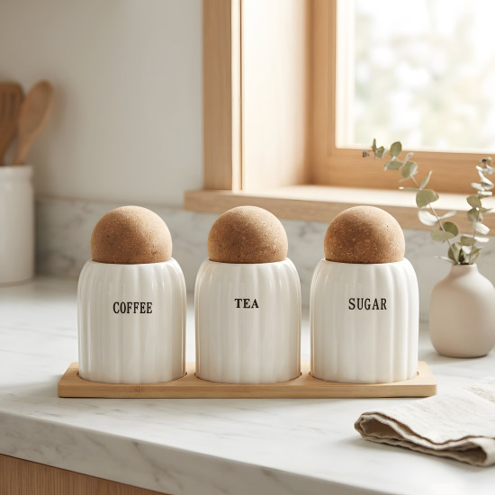 Porcelain Spice Jar Set - 3 Pcs